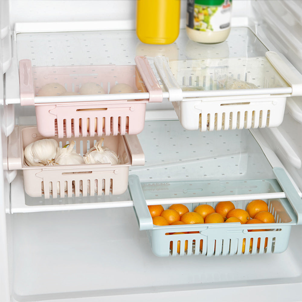 Adjustable Storage Basket For Fridge | Plastic Basket | Stretchable Food Organizer