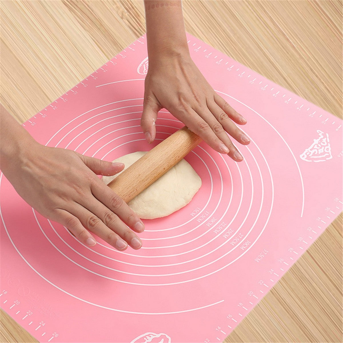 Silicone Baking Roti Mat With Measurements – Heat Resistant Non-Stick Flour Rolling & Kneading Dough Pad | Size 50x40 (Random Color)