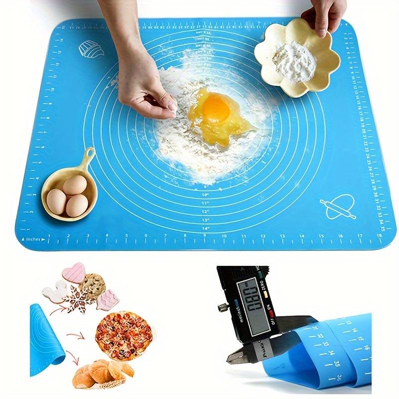Silicone Baking Roti Mat With Measurements – Heat Resistant Non-Stick Flour Rolling & Kneading Dough Pad | Size 50x40 (Random Color)