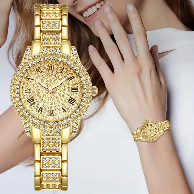 Women Luxury Wrist Watch With Diamond Waterproof