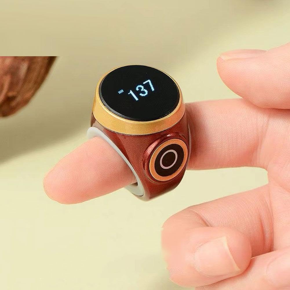Smart Tasbih Tally Counter Ring for Muslims Zikr eh 5 Prayer Time Reminder Counter Bluetooth For Qibla AppDigital Tasbe