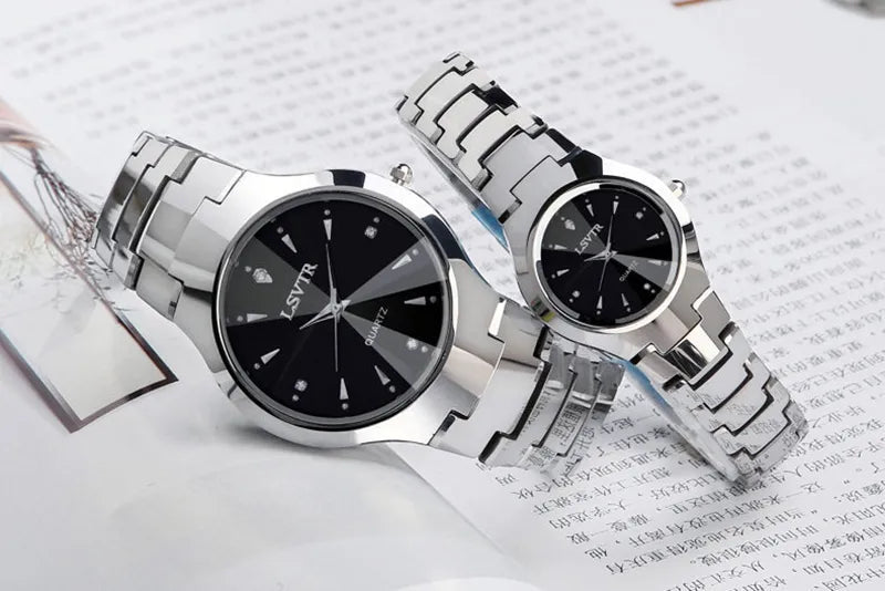 Gorgeous Couple Stylish Watch Stainless Steel Chain Waterproof