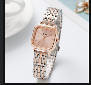 Fashion Square Women Quartz Watch Roma Dial Stainless Steel Strap Wristwatches Reloj Mujer Girls Clock Gift（Without Box）