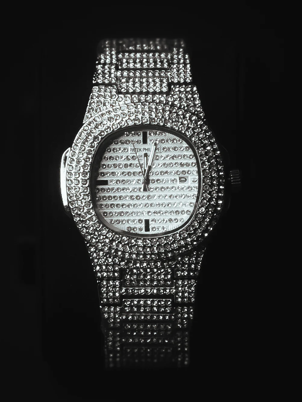 New Unisex Patek Philippe White Iced Wrists Watch