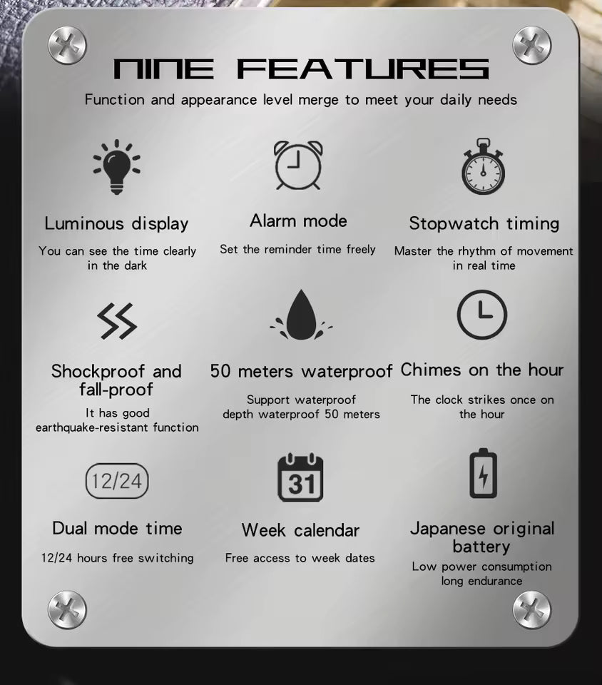 SANDA 3302 Fashion LED Dual Display Men's Digital Electronic Watch Shock resistant and Waterproof Sports Men's Electronic Watch