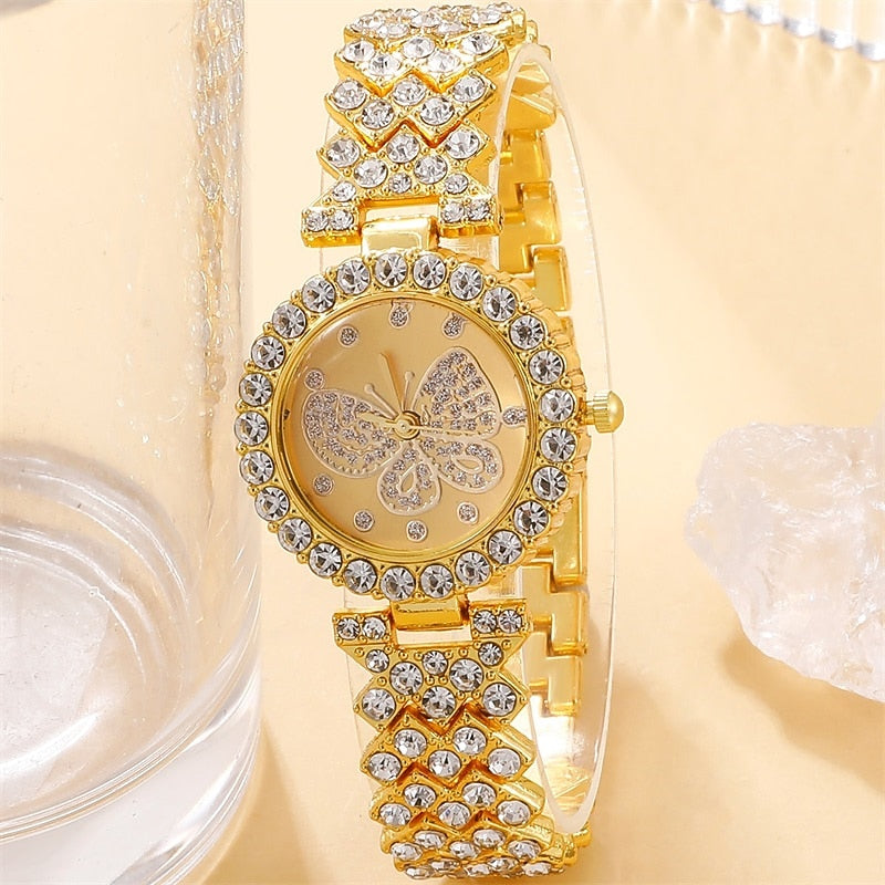 Women Butterfly Dial Watch Brand Design Female Clock