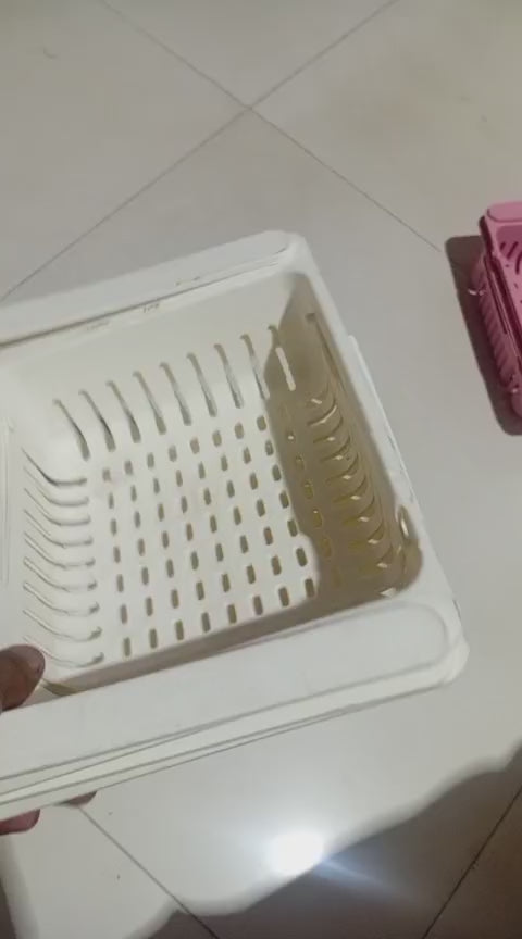Adjustable Storage Basket For Fridge | Plastic Basket | Stretchable Food Organizer
